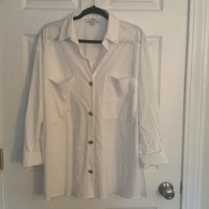 MAGASCHONI White Blouse Size XL #220